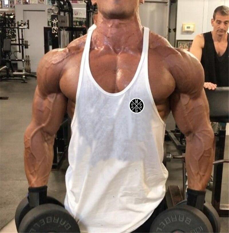 Neu eingetroffene Herren-Sport-String-Unterhemden, ärmellos, Fitness, Bodybuilding, Tanktops, Fitnessstudio, Workout-Kleidung für Männer L weiß von Joom DACH