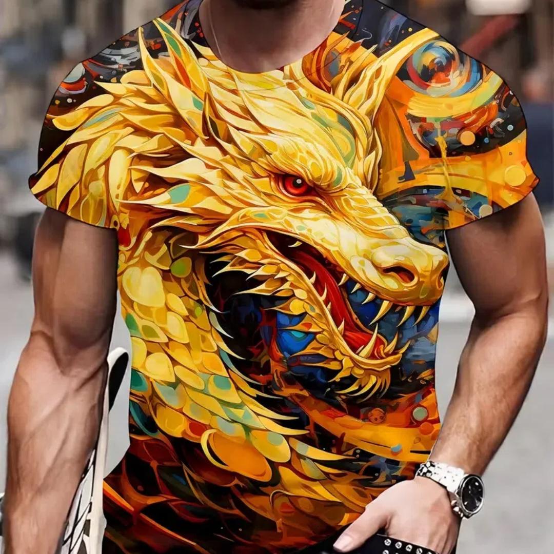 Neuartiges Herren-T-Shirt mit Rundhalsausschnitt und 3D-Druck im chinesischen Drachen-Stil, lässiges Sommer-T-Shirt, modischer Street-Pullover mit kurzen Ärmeln S Neuartiges Herren-T-Shirt mit Rundhalsausschnitt und 3D-Druck im chinesischen Drachen-Stil, lässiges Sommer-T-Shirt, modischer Street-Pullover mit kurzen Ärmeln S von Joom DACH