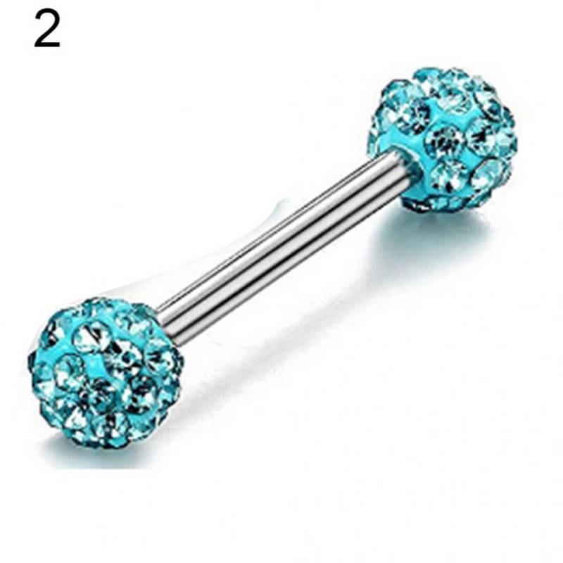 Neue 1/4 Stücke Strass Runde Kugel Zunge Nase Stud Nippel Lip Piercing Frauen Schmuck Life Store blau von Joom DACH