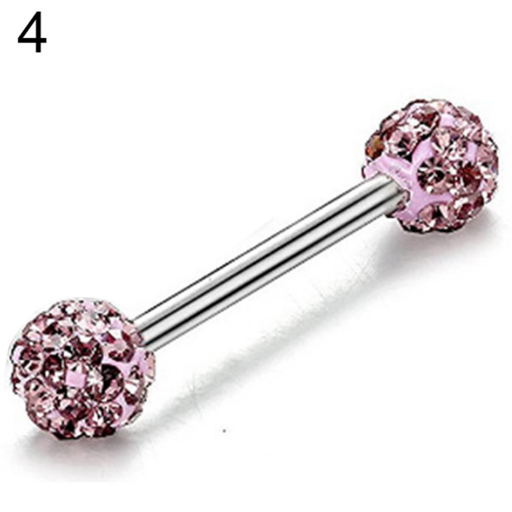 Neue 1/4 Stücke Strass Runde Kugel Zunge Nase Stud Nippel Lip Piercing Frauen Schmuck Life Store rosa von Joom DACH