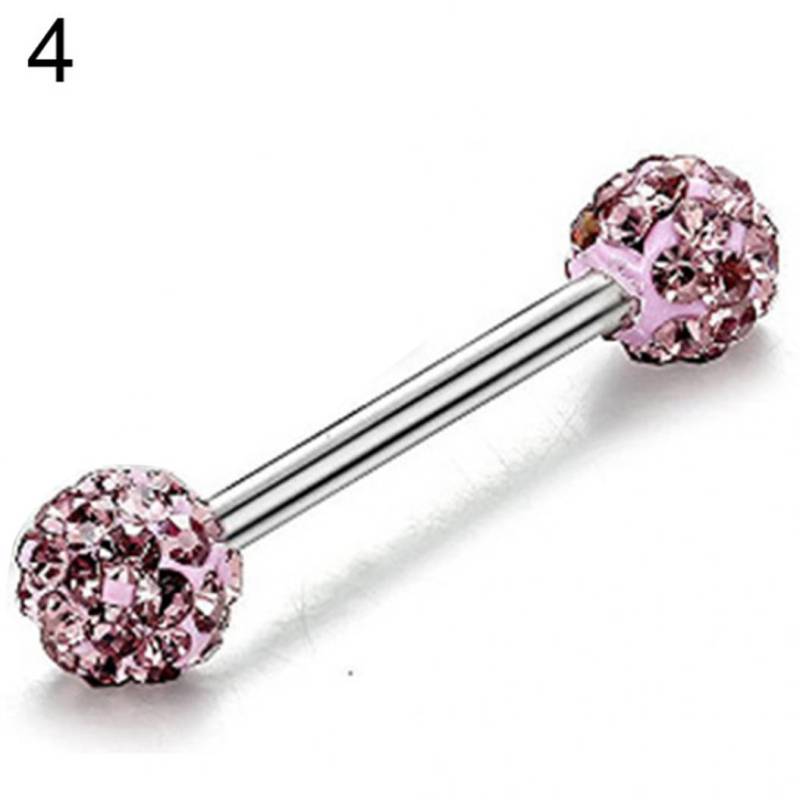 Neue 1/4 Stücke Strass Runde Kugel Zunge Nase Stud Nippel Lip Piercing Frauen Schmuck Life Store rosa von Joom DACH