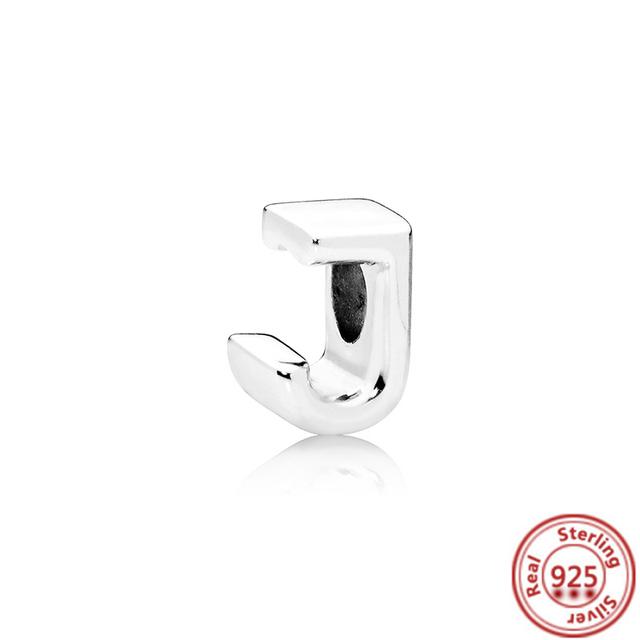 Neue 100 % 925 Sterling Silber Buchstabe Alphabet A -Z Charm Perlen passen neue Charms Armband Anhänger Frauen Schmuck von Joom DACH