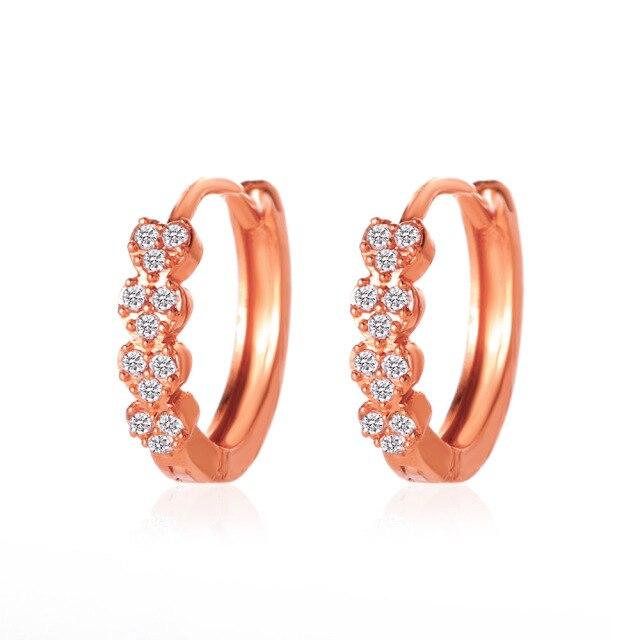 Neue 10mm Kreis CZ Zirkon Creolen Für Frauen Herzförmigen Zirkon Böhmischen Rose Gold Silber Farbe Kleine Runde ohrringe von Joom DACH