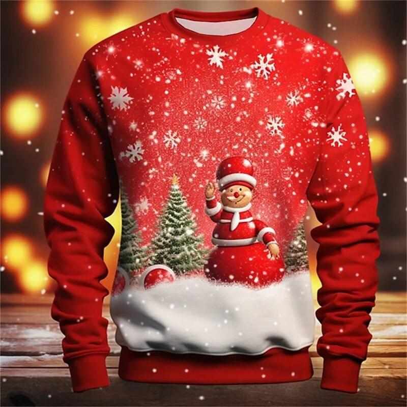 Neue 3D Frohe Weihnachten Sweatshirts Für Männer Mode Santa Claus Grafik Rundhals Pullover Lustige Hoodie y2k Nette herren kleidung 2XL von Joom DACH