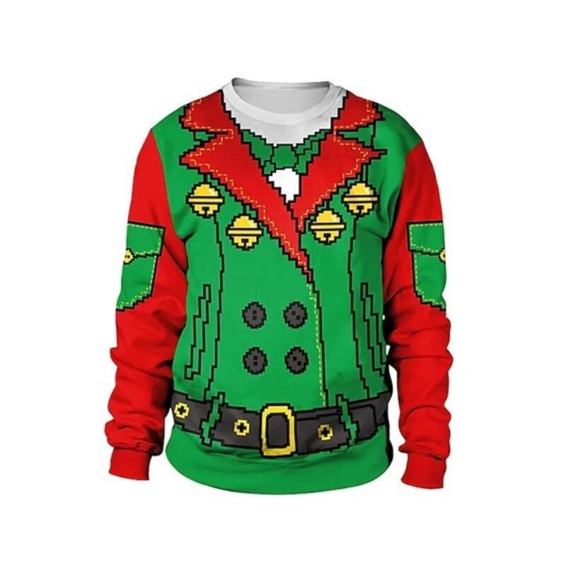 Neue 3D Frohe Weihnachten Sweatshirts Für Männer Mode Santa Claus Grafik Rundhals Pullover Lustige Hoodie y2k Nette herren kleidung 2XL von Joom DACH