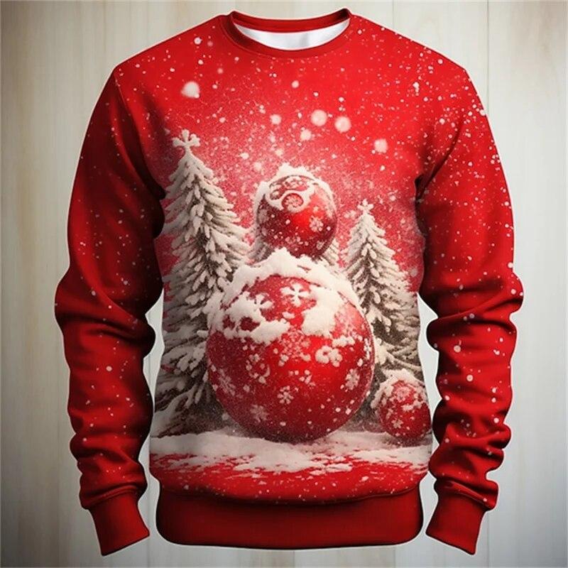 Neue 3D Frohe Weihnachten Sweatshirts Für Männer Mode Santa Claus Grafik Rundhals Pullover Lustige Hoodie y2k Nette herren kleidung L von Joom DACH