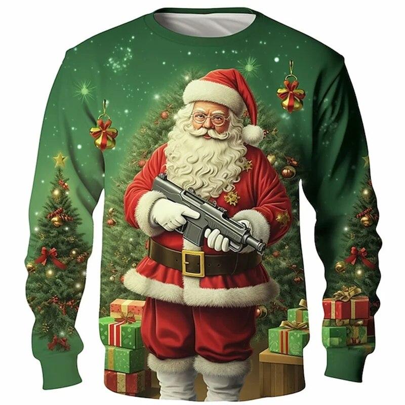 Neue 3D Frohe Weihnachten Sweatshirts Für Männer Mode Santa Claus Grafik Rundhals Pullover Lustige Hoodie y2k Nette herren kleidung XL von Joom DACH