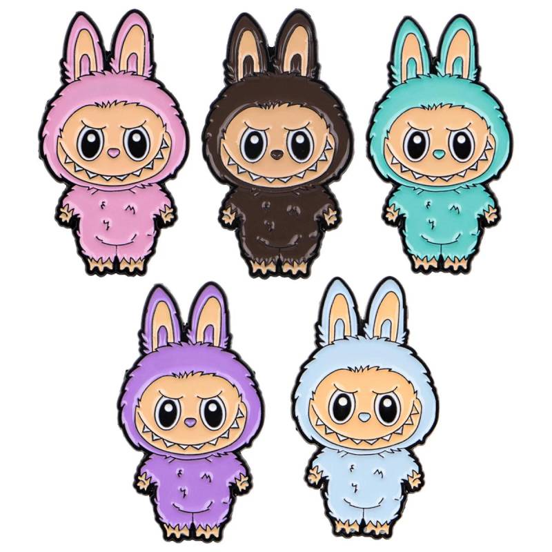 Neue 5 STÜCKE Cartoon Monster Emaille Pin Anime Anstecknadeln auf Rucksack Broschen für Frauen Männer Anstecknadeln Cosplay Zubehör Partygeschenke Labubu von Joom DACH