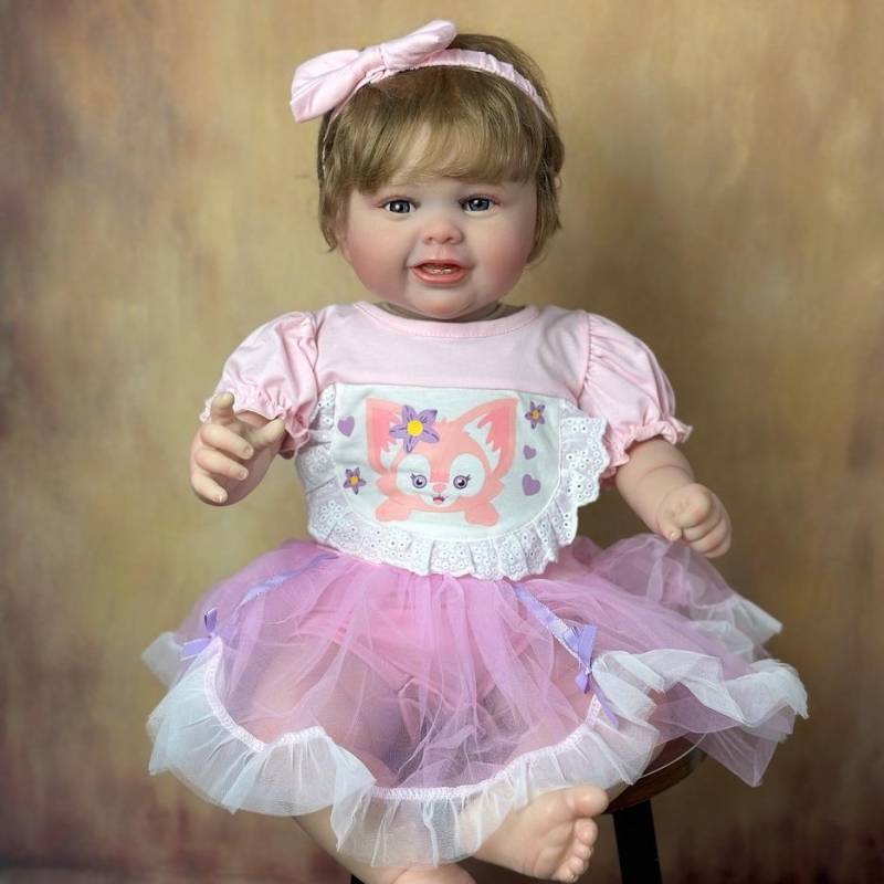 Neue 60 CM Reborn Baby Fertige Hand-Detaillierte Puppe Spielzeug 3D Farbe Haut Silikon Kleinkind Für Mädchen Realistische Dress Up prinzessin Bebe von Joom DACH