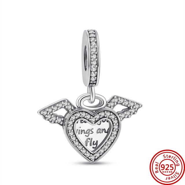 Neue 925 Silber Herz High Heels Tier Pavé Perlen Fit Charm Armband Frauen Mode Schmuck Machen von Joom DACH