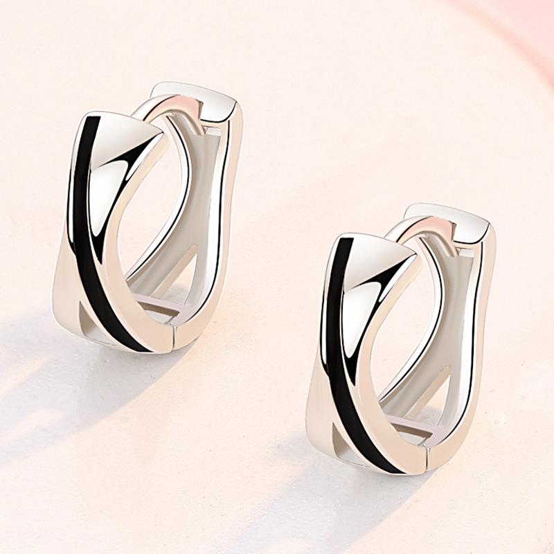 Neue 925 Sterling Silber Creolen Schwarz Muster Ohrringe Frauen Mode Korean Silber Schmuck Heißer Verkauf Schmuck von Joom DACH