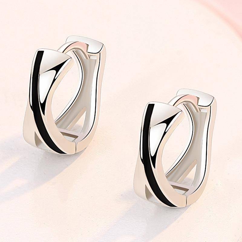Neue 925 Sterling Silber Creolen Schwarz Muster Ohrringe Frauen Mode Korean Silber Schmuck Heißer Verkauf Schmuck von Joom DACH