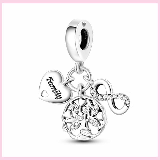 Neue 925 Sterling Silber Lila Schmetterling Charm Baum des Lebens Mond Perlen Für Original Anhänger Armband Schmuck Für Frauen von Joom DACH