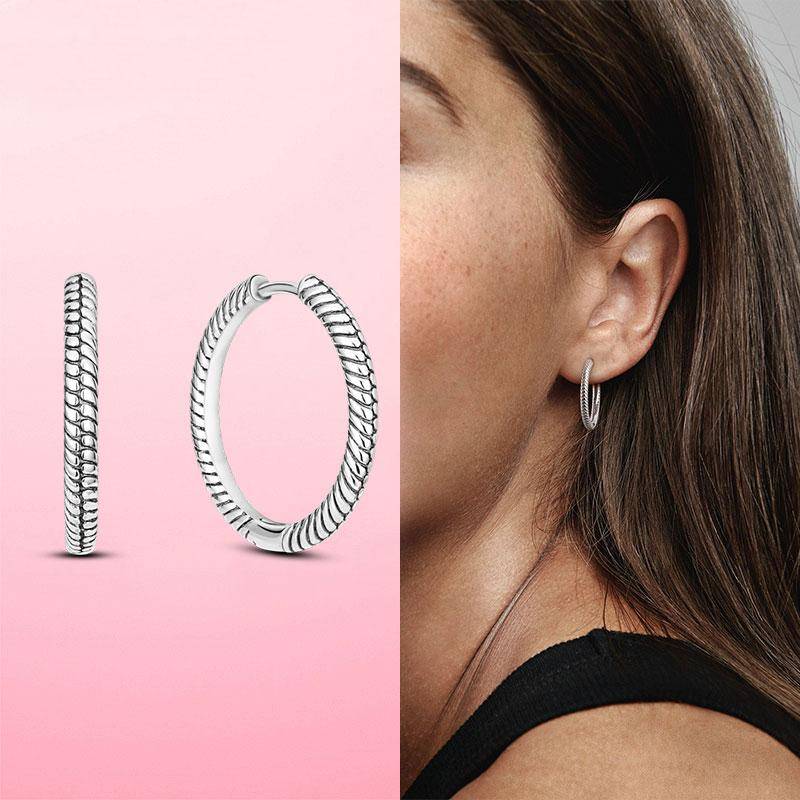 Neue 925er Silber Hot Moments Charms Creolen für Frauen Trendy Big Circle Fashion Silber Ohrringe Schmuckherstellung von Joom DACH