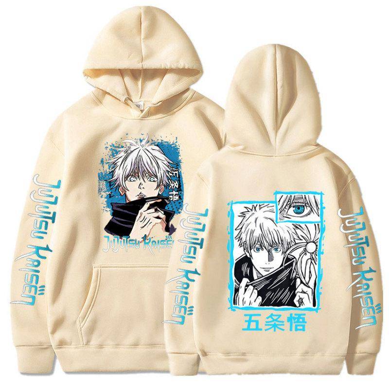 Neue Anime Jujutsu Kaisen Satoru Gojo Hoodie Übergroßen Herbst Winter Fleece Sweatshirt Männer Frauen Langarm Pullover 5XL von Joom DACH