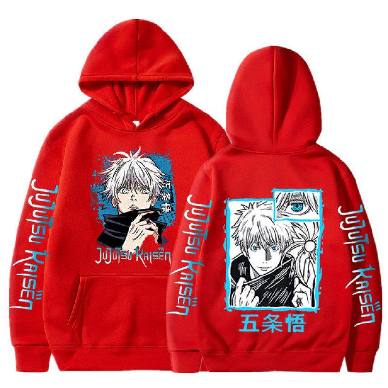 Neue Anime Jujutsu Kaisen Satoru Gojo Hoodie Übergroßen Herbst Winter Fleece Sweatshirt Männer Frauen Langarm Pullover L von Joom DACH