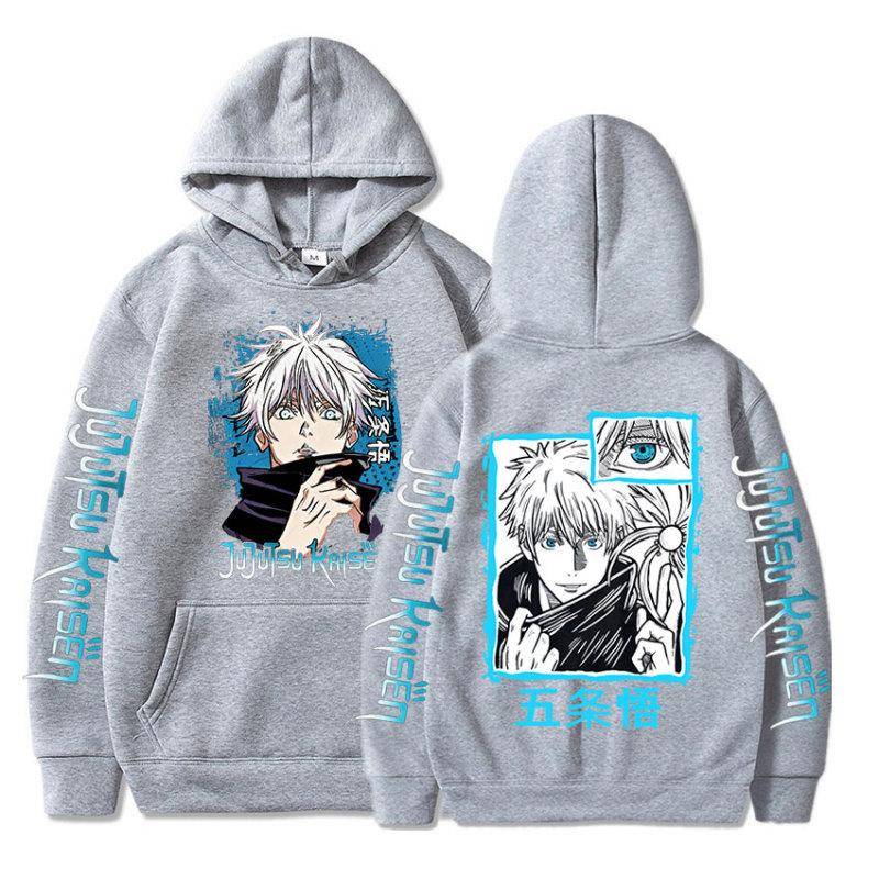 Neue Anime Jujutsu Kaisen Satoru Gojo Hoodie Übergroßen Herbst Winter Fleece Sweatshirt Männer Frauen Langarm Pullover M von Joom DACH