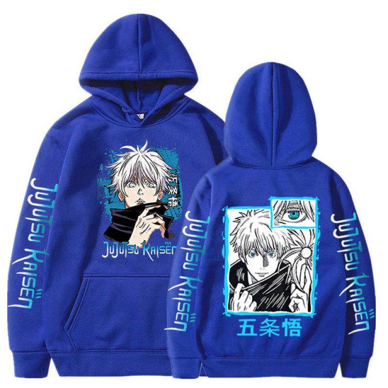 Neue Anime Jujutsu Kaisen Satoru Gojo Hoodie Übergroßen Herbst Winter Fleece Sweatshirt Männer Frauen Langarm Pullover S von Joom DACH