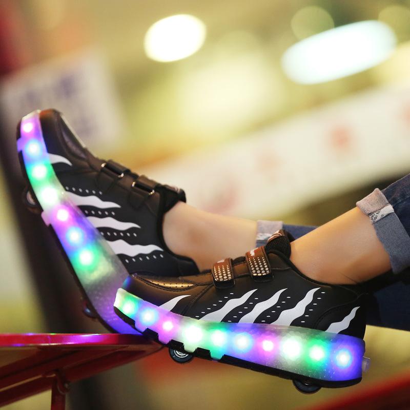 Neue Ausreißer-Schuhe LED Lade-Rollenschuhe Herren und Damen Kinder Erwachsene Radschuhe Rollschuhe 42 von Joom DACH