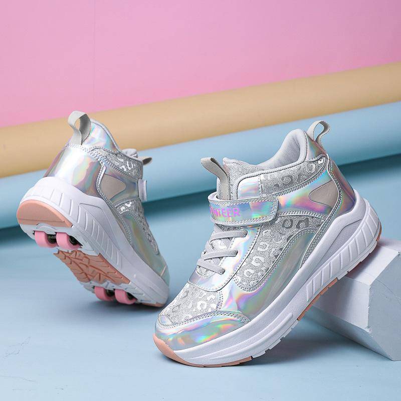 Neue Ausreißer-Schuhe Vierrad-Mädchen-Rollschuhe Studenten-Freizeitmode Deformations-Skating-Rollschuhe Teenager 38 von Joom DACH