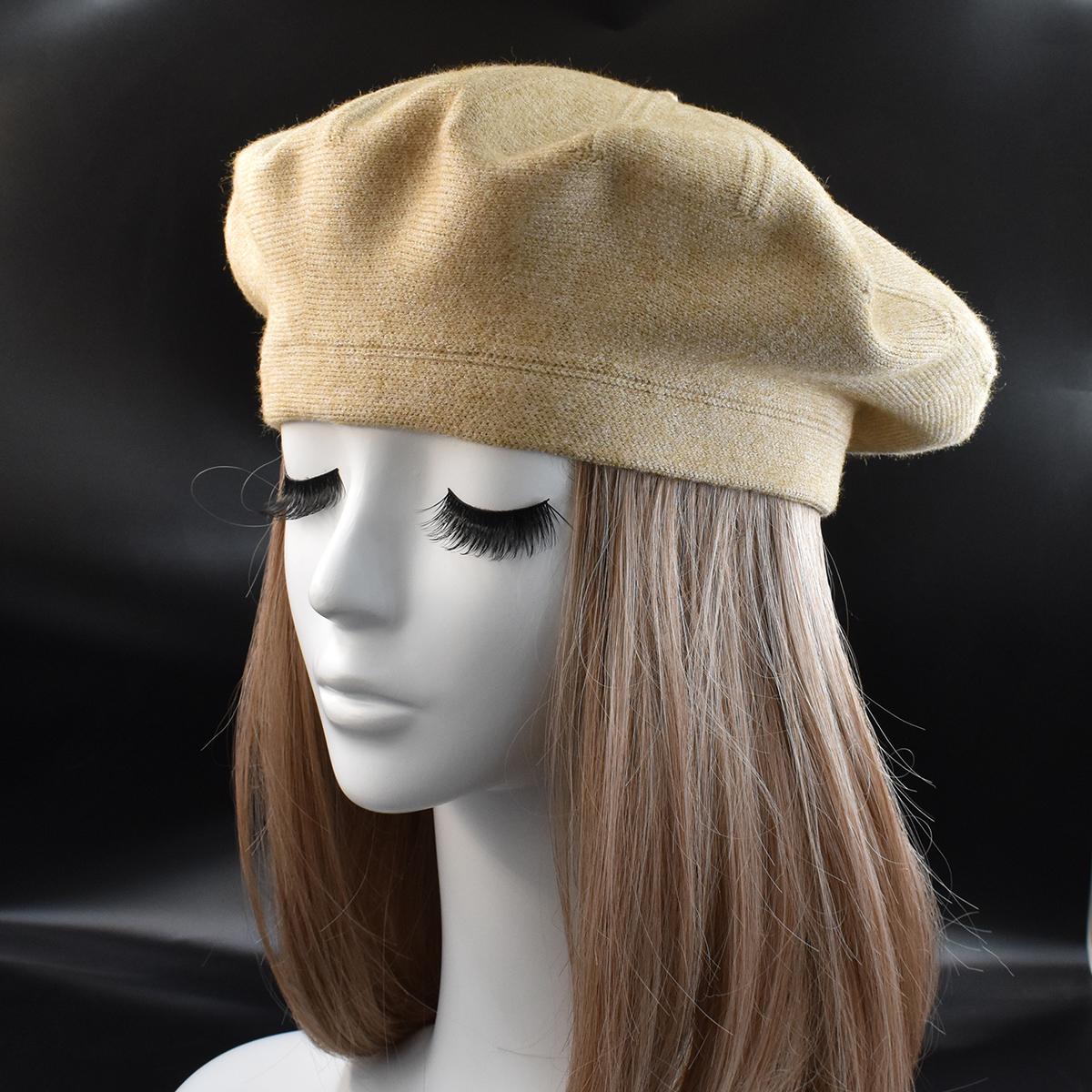 Neue Baskenmütze für Damen, Herbst- und Wintermütze, modisches Muster, gestreift, warmes Kaninchenhaar, stricken, vielseitig einsetzbar, schwarz, weiß, rot, Beanie-Kappe von Joom DACH