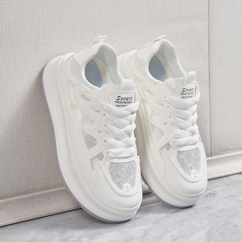 Neue Board-Schuhe Damen Frühling Studenten Sportschuhe Laufschuhe Freizeitschuhe Plateauhöhe 40 beige von Joom DACH