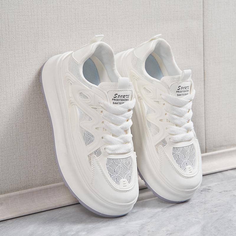 Neue Board-Schuhe Damen Frühling Studenten Sportschuhe Laufschuhe Freizeitschuhe Plateauhöhe 40 beige von Joom DACH