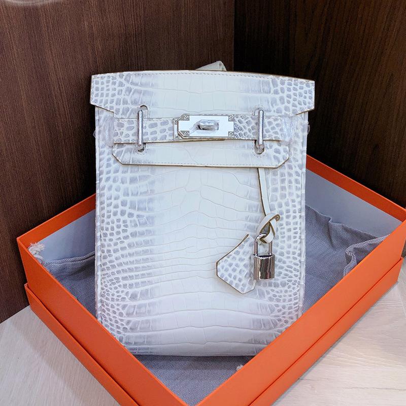 Neue Brusttasche aus genarbtem Rindsleder mit mattem Krokodilmuster für Damen und Herren, Umhängetasche aus echtem Leder 17x8x26cm von Joom DACH