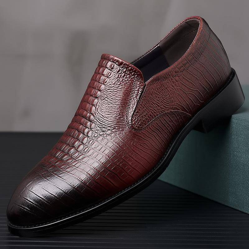 Neue Business Casual Lederschuhe Herren Leder Slip-On Schuhe Krokodil Muster Geprägte Herrenschuhe Hochzeitsschuhe 44 von Joom DACH