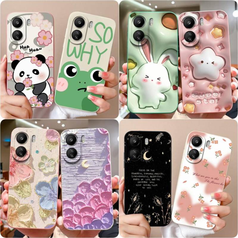 Neue Cartoon-Muster-Abdeckung für Xiaomi Redmi 12 13 13C K60 Ultra K70 Hinweis 13 Pro Stoßstange Anti-Tropfen-Flüssigkeit Weiche Silikon Hübsche Telefonhülle Shell für Redmi Redmi Note 13 Pro+ 5G von Joom DACH