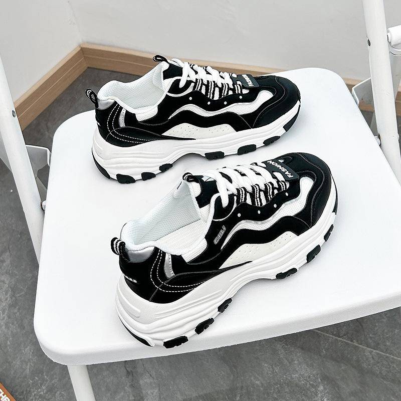 Neue Dad Shoes Damen Herbst Studenten Sportschuhe Laufschuhe Lässig Plateau Höhenerhöhend 40 schwarz von Joom DACH