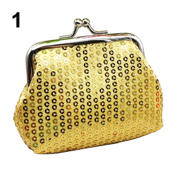 Neue Damen-Geldbörse mit Pailletten, Bling-Bling-Clutch, glitzernde Mini-Geldbörse mit praktischer Schnalle one size gold von Joom DACH