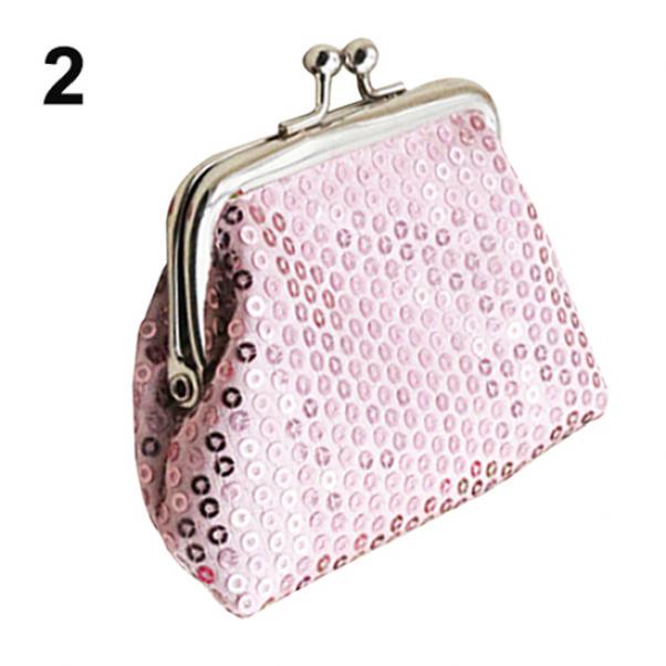 Neue Damen-Geldbörse mit Pailletten, Bling-Bling-Clutch, glitzernde Mini-Geldbörse mit praktischer Schnalle one size rosa von Joom DACH