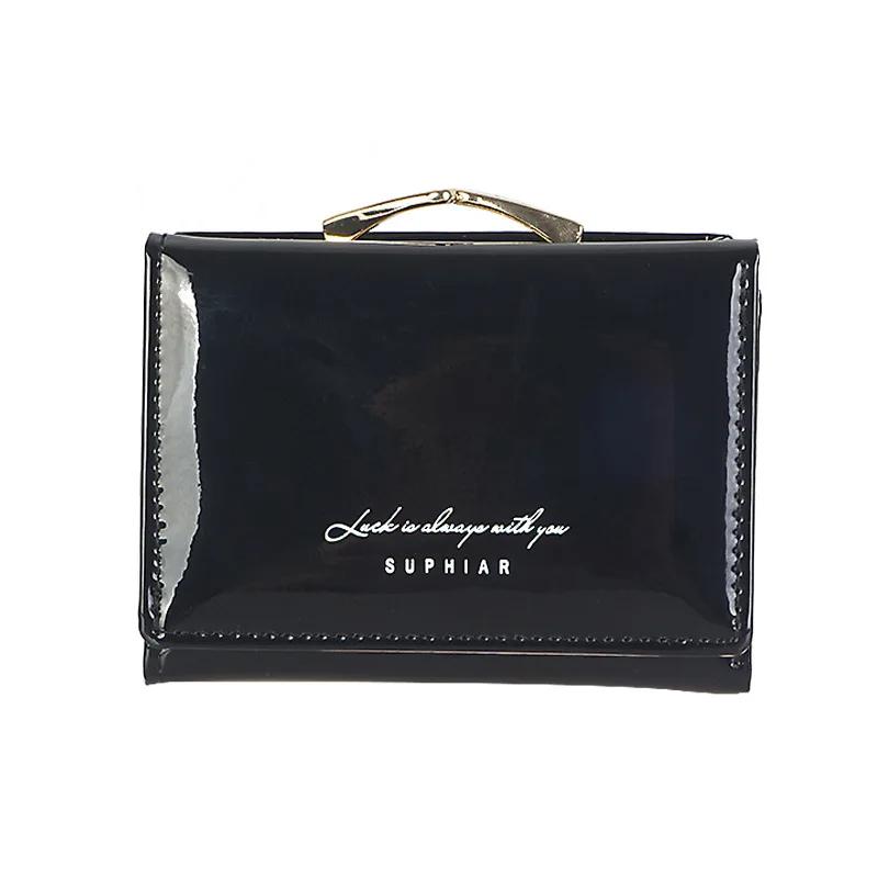 Neue Damen Geldbörsen Damen Große Kapazität PU Leder Geldbörsen Kurz Hasp Geldbörse für Damen Kleine Geldbörse Münz-Kartenhalter Clutch schwarz von Joom DACH