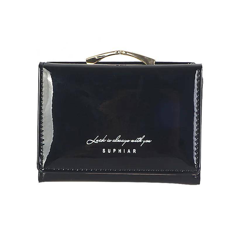 Neue Damen Geldbörsen Damen Große Kapazität PU Leder Geldbörsen Kurz Hasp Geldbörse für Damen Kleine Geldbörse Münz-Kartenhalter Clutch schwarz von Joom DACH