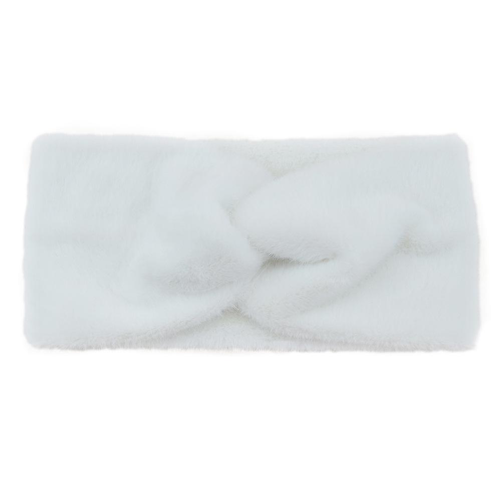 Neue Damen Mädchen Einfarbig Haarband Gestrickte Wolle Stirnbänder Vintage Cross Turban Bandage Ohrwärmer Haarbänder Haaraccessoires weiß von Joom DACH