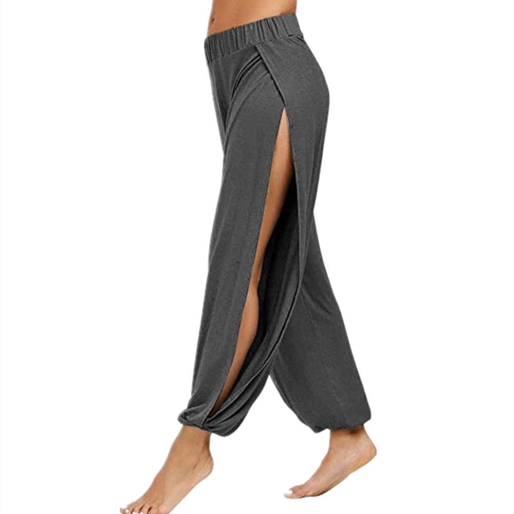 Neue Damen-Modehose, Yogahose, Haremshose für Damen, seitlich geschlitzter Jogger, Hippie-Strand-Jogginghose M von Joom DACH