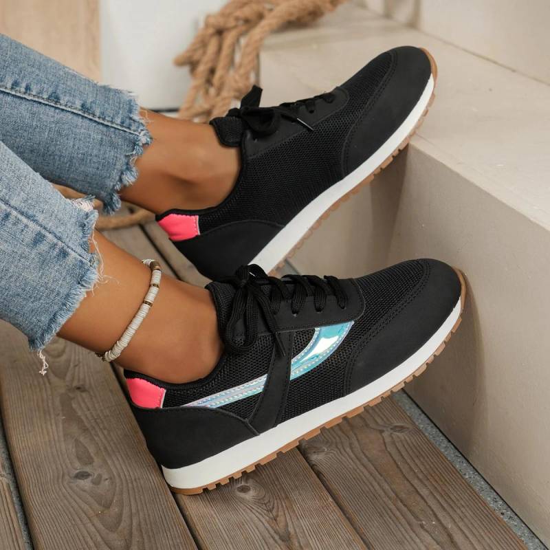 Neue Damen-Sneaker Lässig Flach Schnürschuh Outdoor Laufen Tennis Lederschuhe Mode Bedruckt Atmungsaktiv Vulkanisierte Schuhe 43 von Joom DACH