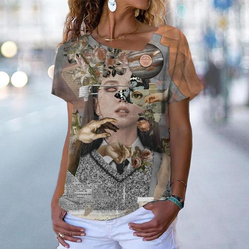 Neue Damen-T-Shirts, Blumendruck, Damenbekleidung, kurzärmelige Oberteile, V-Ausschnitt, Sweatshirts, Streetwear, übergroße T-Shirts, Damen-T-Shirt 2XL Neue Damen-T-Shirts, Blumendruck, Damenbekleidung, kurzärmelige Oberteile, V-Ausschnitt, Sweatshirts, Streetwear, übergroße T-Shirts, Damen-T-Shirt 2XL von Joom DACH