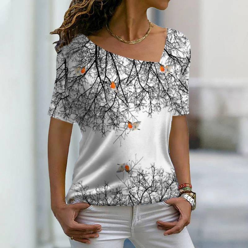 Neue Damen-T-Shirts, Blumendruck, Damenbekleidung, kurzärmelige Oberteile, V-Ausschnitt, Sweatshirts, Streetwear, übergroße T-Shirts, Damen-T-Shirt 3XL Neue Damen-T-Shirts, Blumendruck, Damenbekleidung, kurzärmelige Oberteile, V-Ausschnitt, Sweatshirts, Streetwear, übergroße T-Shirts, Damen-T-Shirt 3XL von Joom DACH