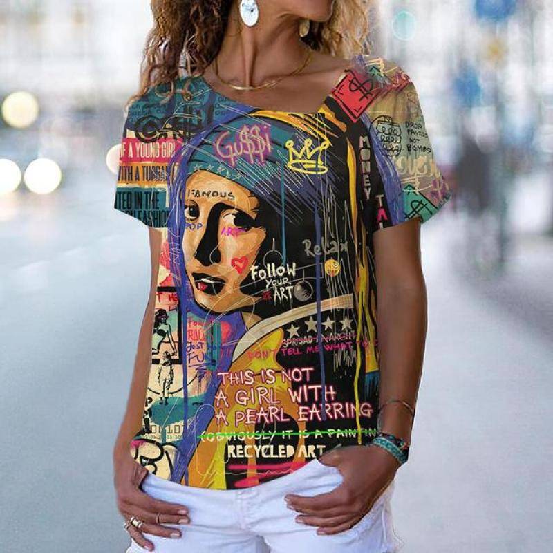 Neue Damen-T-Shirts, Blumendruck, Damenbekleidung, kurzärmelige Oberteile, V-Ausschnitt, Sweatshirts, Streetwear, übergroße T-Shirts, Damen-T-Shirt 5XL Neue Damen-T-Shirts, Blumendruck, Damenbekleidung, kurzärmelige Oberteile, V-Ausschnitt, Sweatshirts, Streetwear, übergroße T-Shirts, Damen-T-Shirt 5XL von Joom DACH