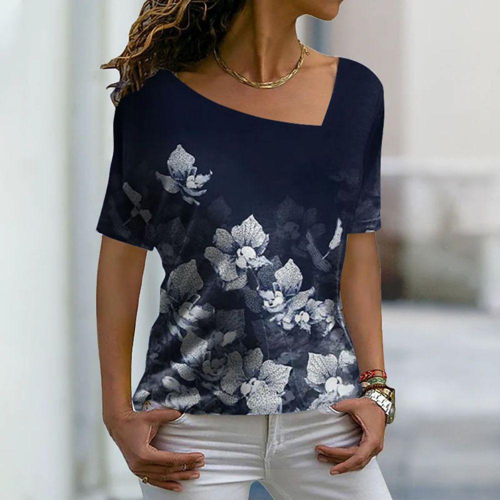 Neue Damen-T-Shirts, Blumendruck, Damenbekleidung, kurzärmelige Oberteile, V-Ausschnitt, Sweatshirts, Streetwear, übergroße T-Shirts, Damen-T-Shirt XL Neue Damen-T-Shirts, Blumendruck, Damenbekleidung, kurzärmelige Oberteile, V-Ausschnitt, Sweatshirts, Streetwear, übergroße T-Shirts, Damen-T-Shirt XL von Joom DACH