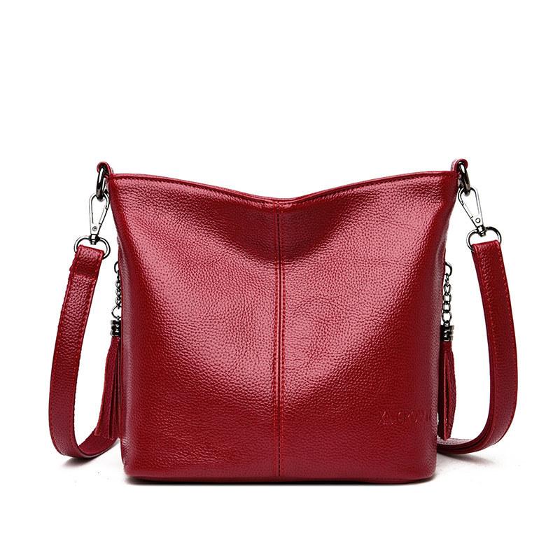 Neue Damen-Umhängetasche mit einer Schulter, kleine quadratische Tasche aus weichem Leder one Size rot Neue Damen-Umhängetasche mit einer Schulter, kleine quadratische Tasche aus weichem Leder one Size rot von Joom DACH