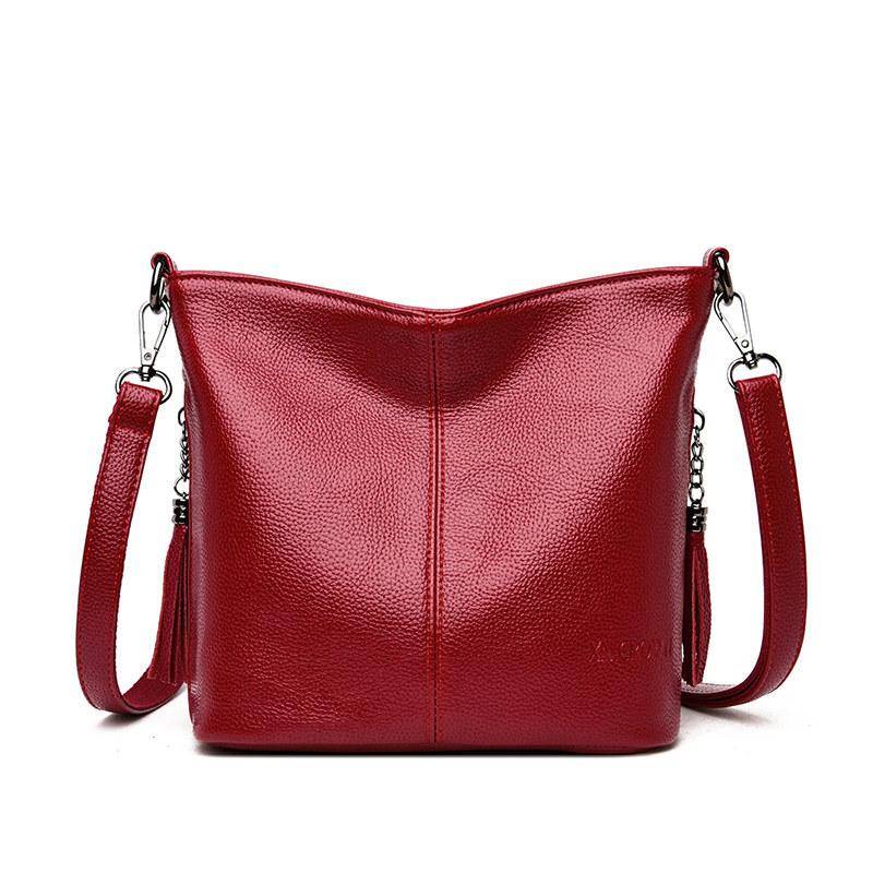 Neue Damen-Umhängetasche mit einer Schulter, kleine quadratische Tasche aus weichem Leder one Size rot Neue Damen-Umhängetasche mit einer Schulter, kleine quadratische Tasche aus weichem Leder one Size rot von Joom DACH