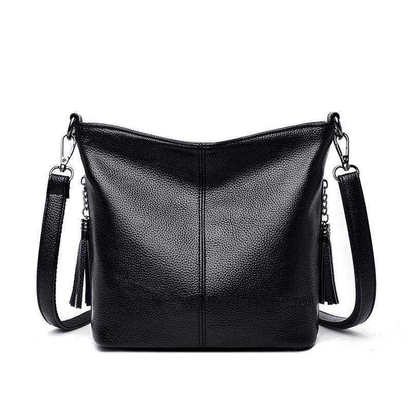 Neue Damen-Umhängetasche mit einer Schulter, kleine quadratische Tasche aus weichem Leder one Size schwarz von Joom DACH
