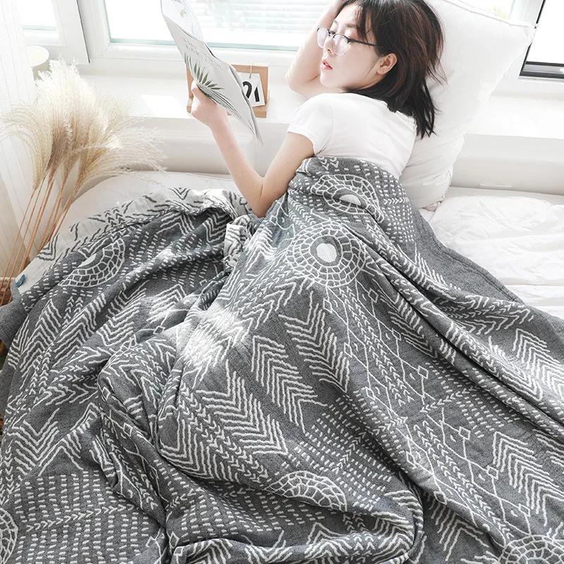 Neue Decke Baumwollgaze Handtuch Quilt Studentenwohnheim Sommer Bettdecke Einzel Doppel Sofa Decke Weiche Paar Bettdecke 150x200cm von Joom DACH