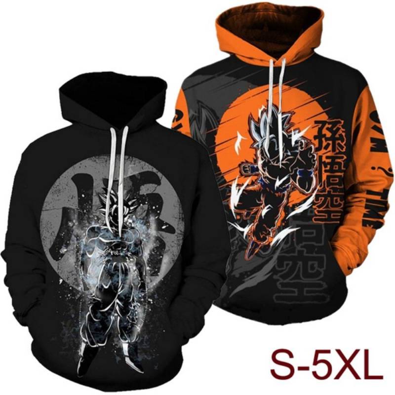 Neue Dragon Ball Z Goku Hoodies DBZ 3D-bedrucktes Kapuzenpullover Herren bedruckter loser Pullover Hoodie L von Joom DACH