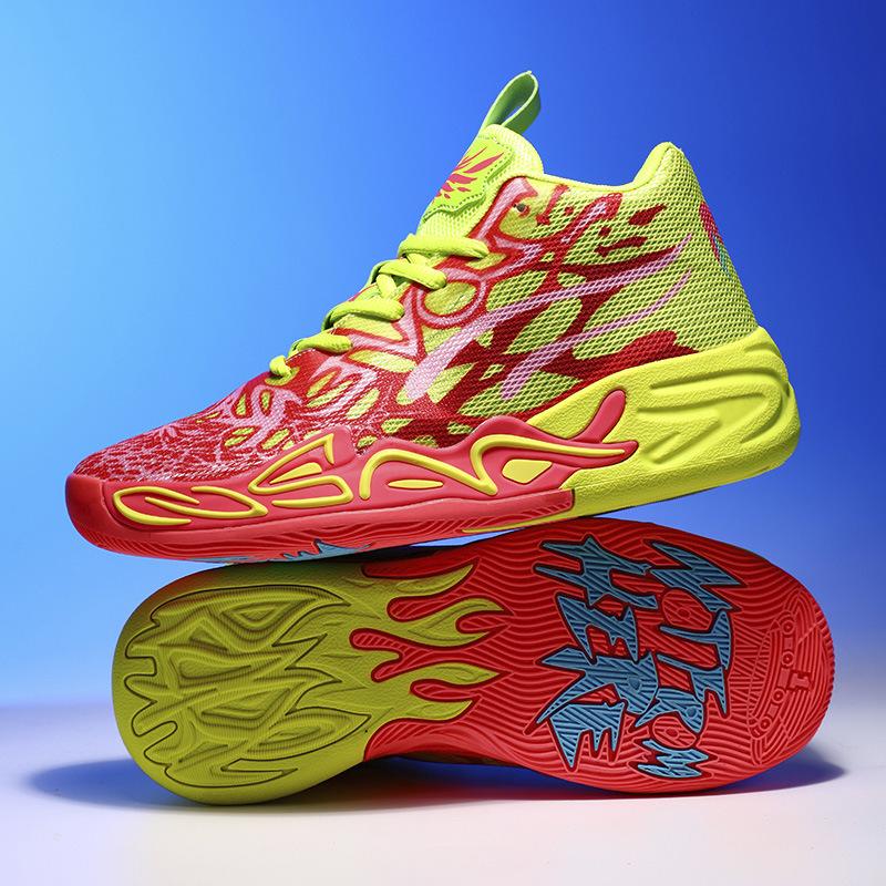 Neue Drei-Ball-Vier-Generationen-Basketballschuhe High-Top Neue Schüler Jungen und Jugendliche Tatsächlicher Kampf Zement Sportschuhe 36 von Joom DACH