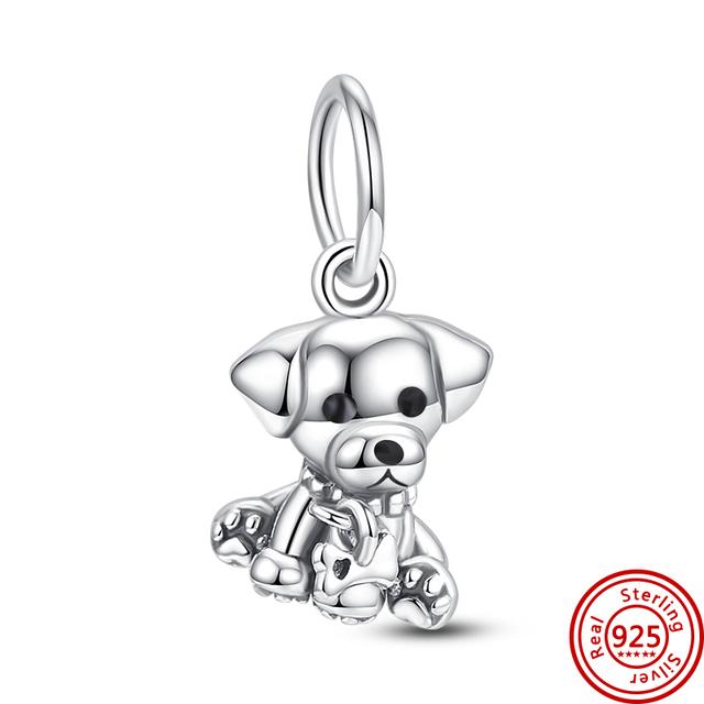Neue Echt 925 Sterling Silber Nette Katze Hund Pfotenabdruck Perlen Anhänger Fit Charms Armband Mode Schmuck Frauen von Joom DACH