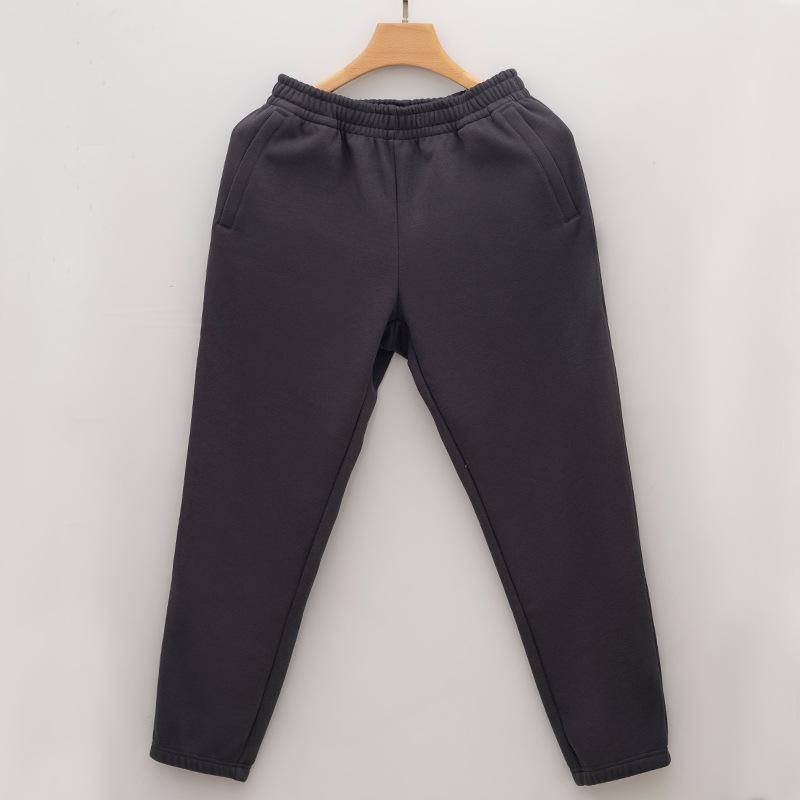 Neue Fleece-Schweißhose mit Reißverschlusstaschen für Männer und Frauen, lockere, am Fuß gebundene Baumwolle für Herbst und Winter, lässige, verdickte Thermo-Schweißhose 4XL von Joom DACH